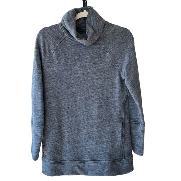 Lululemon Athletica To You Tunic Fleece Sweatshirt Heathered Core Dark Grey 4 - Picture 1 of 6